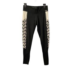 Victorias Secret Pink Ultimate Leggings Black White Side Pockets Logo Print Smal